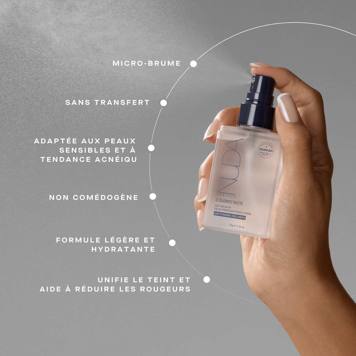 Nuda Self-Tanning Face Water - Cloudmist Matte