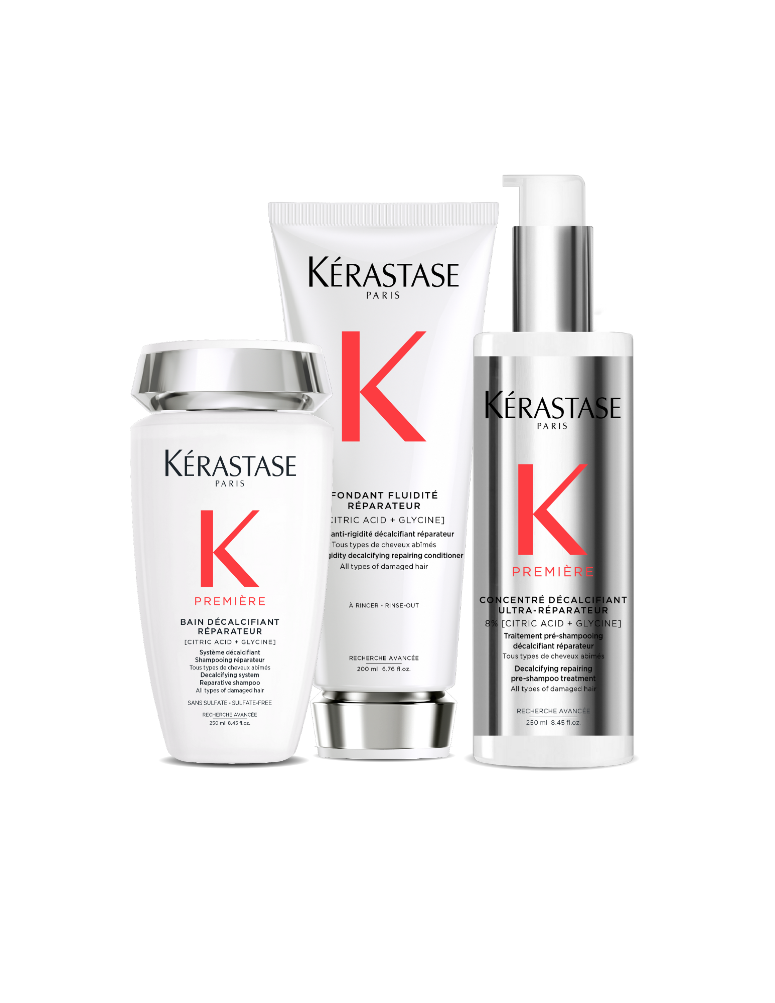 First: Restorative decalcifying routine for fine to medium-thick hair