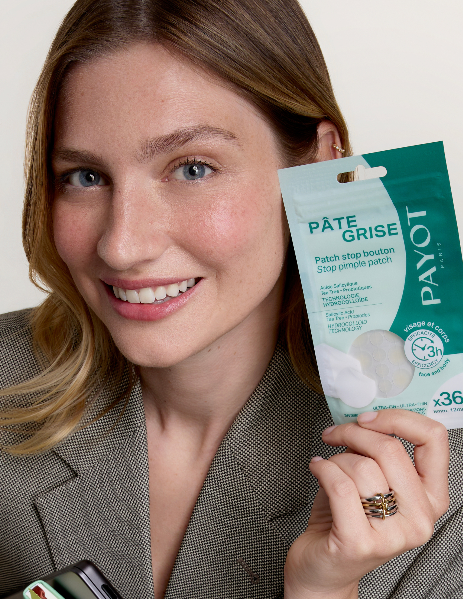 Patchs Stop Bouton - Pâte Grise