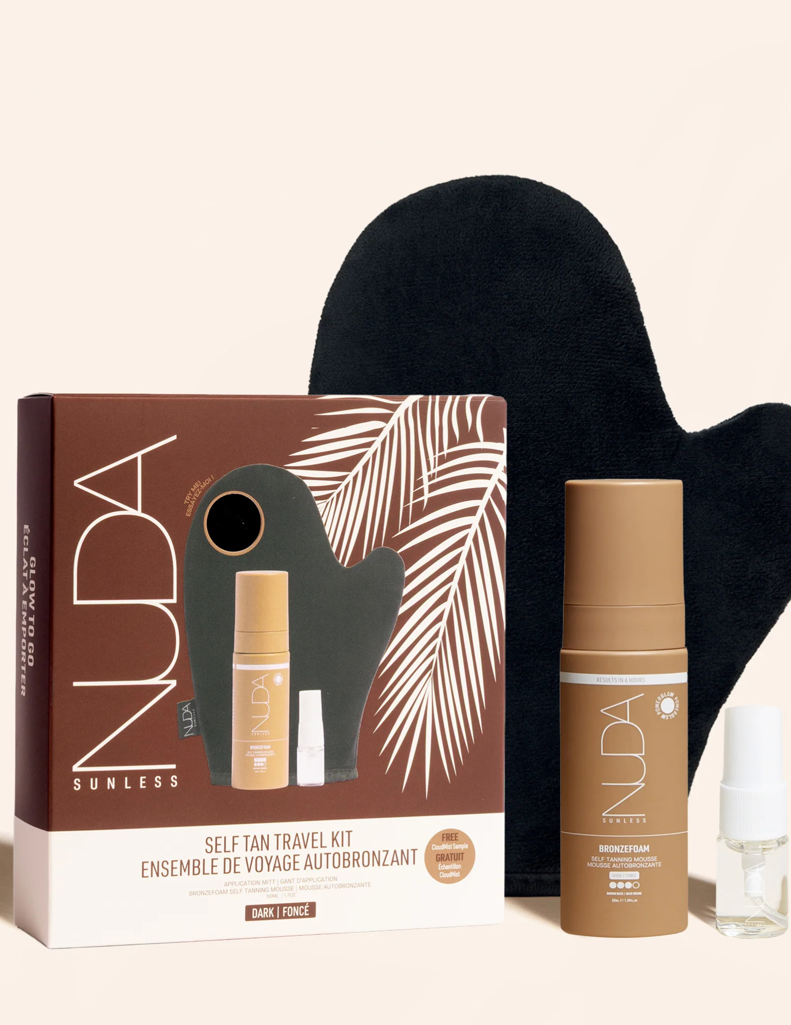 Ensemble de voyage autobronzant