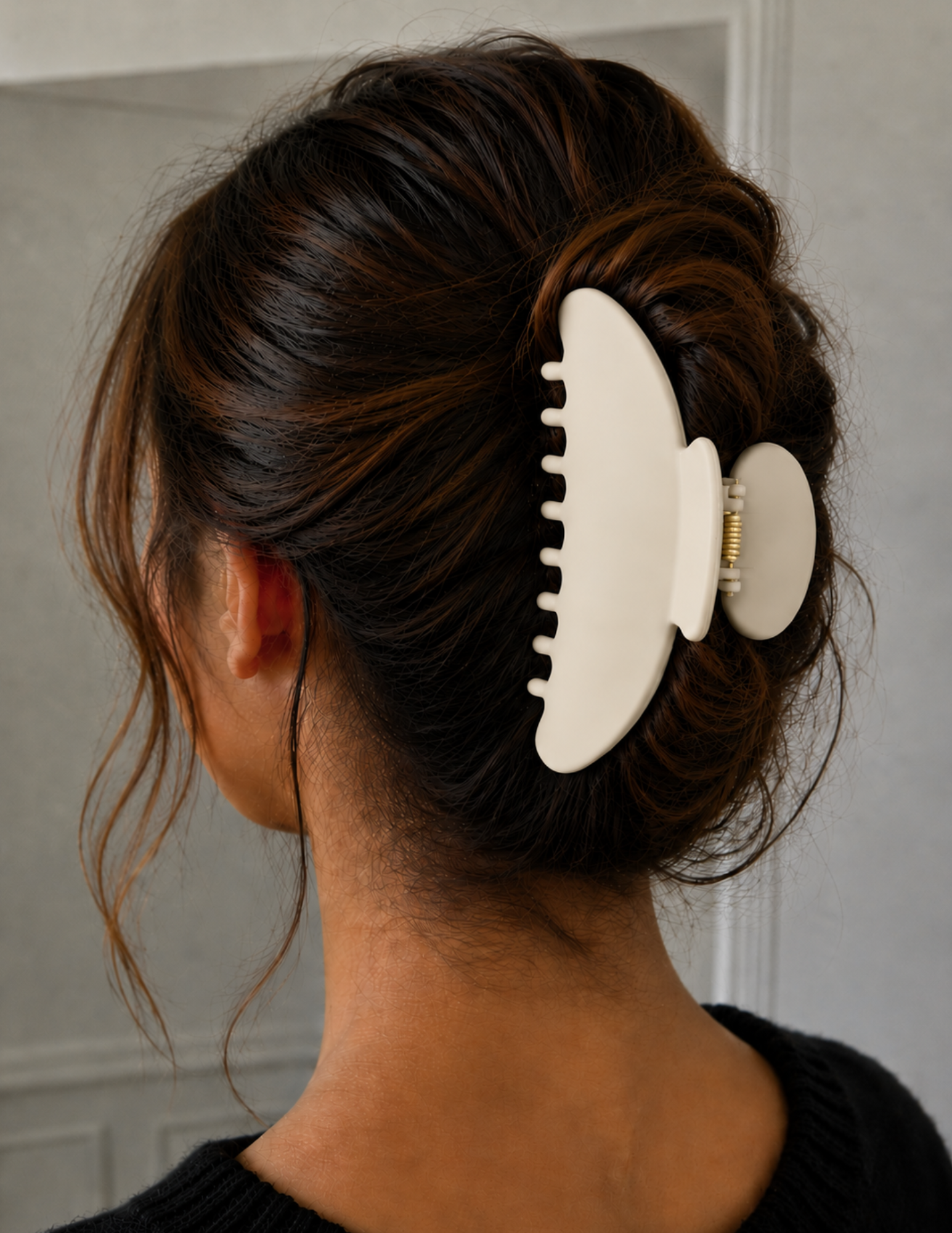 Pince à cheveux ronde - Beige