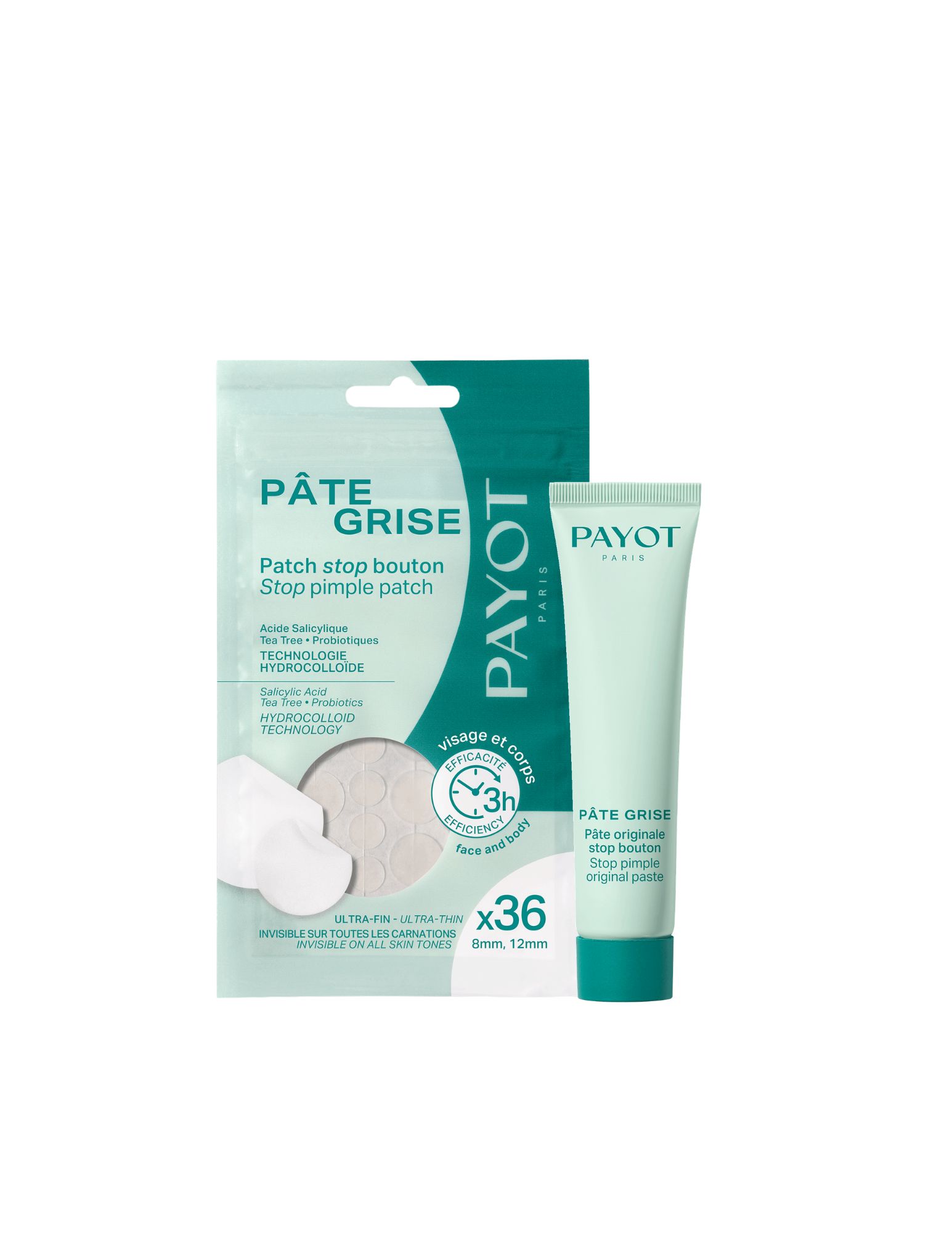 Duo Stop Bouton - Pâte Grise