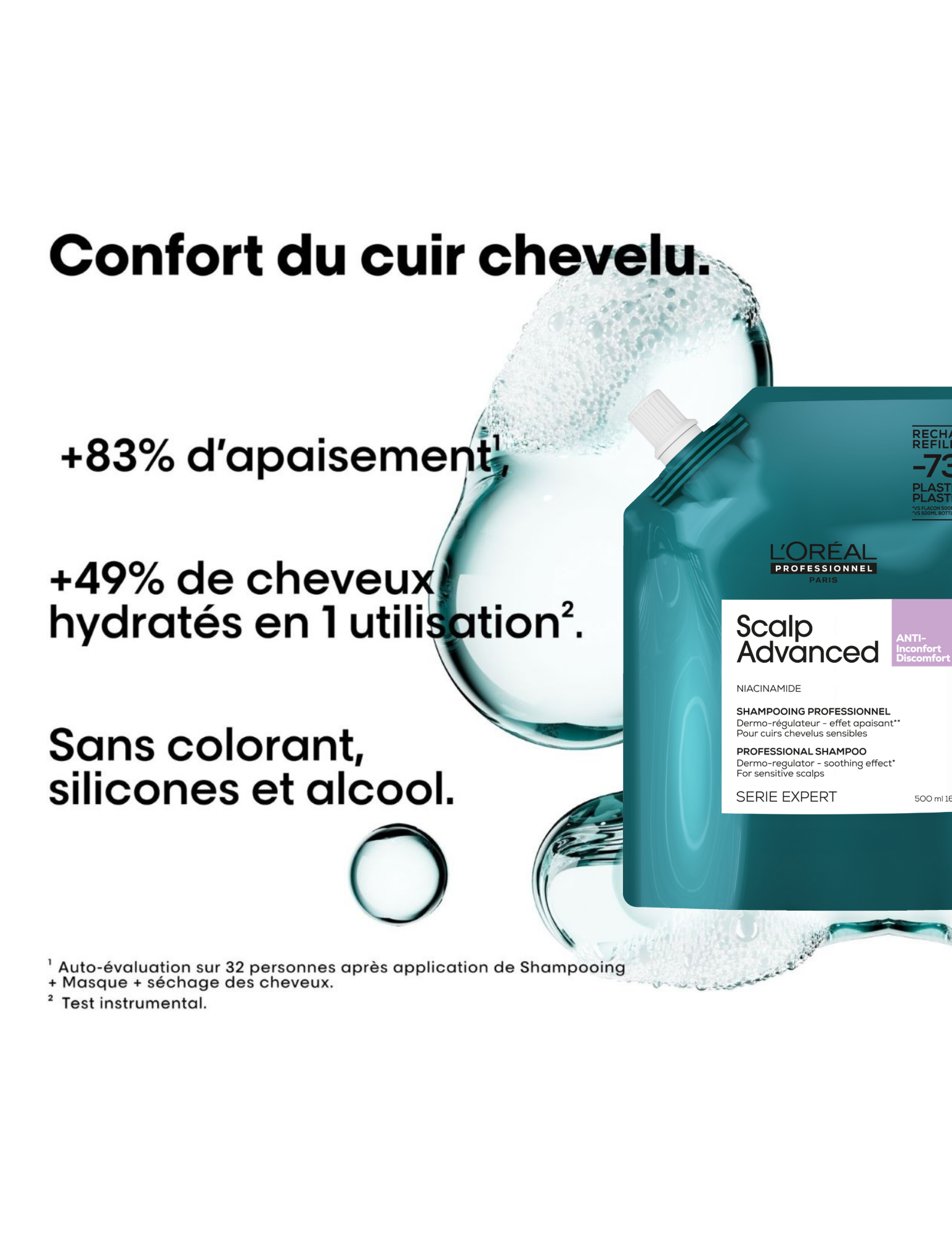 Shampoing Dermo-régulateur Anti-Inconfort - Recharge 500ml - Scalp Advanced