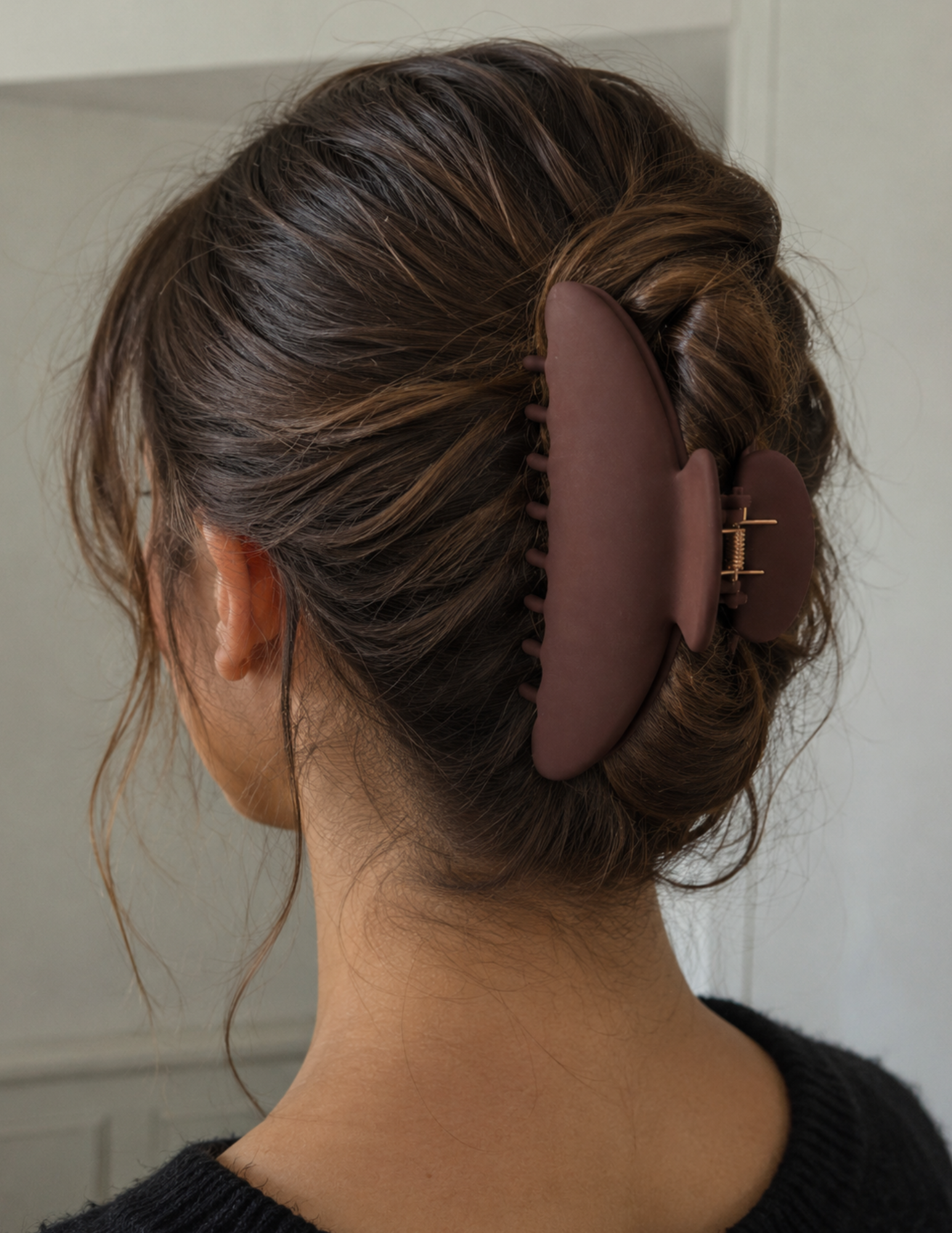 Pince à cheveux ronde - Café rouge