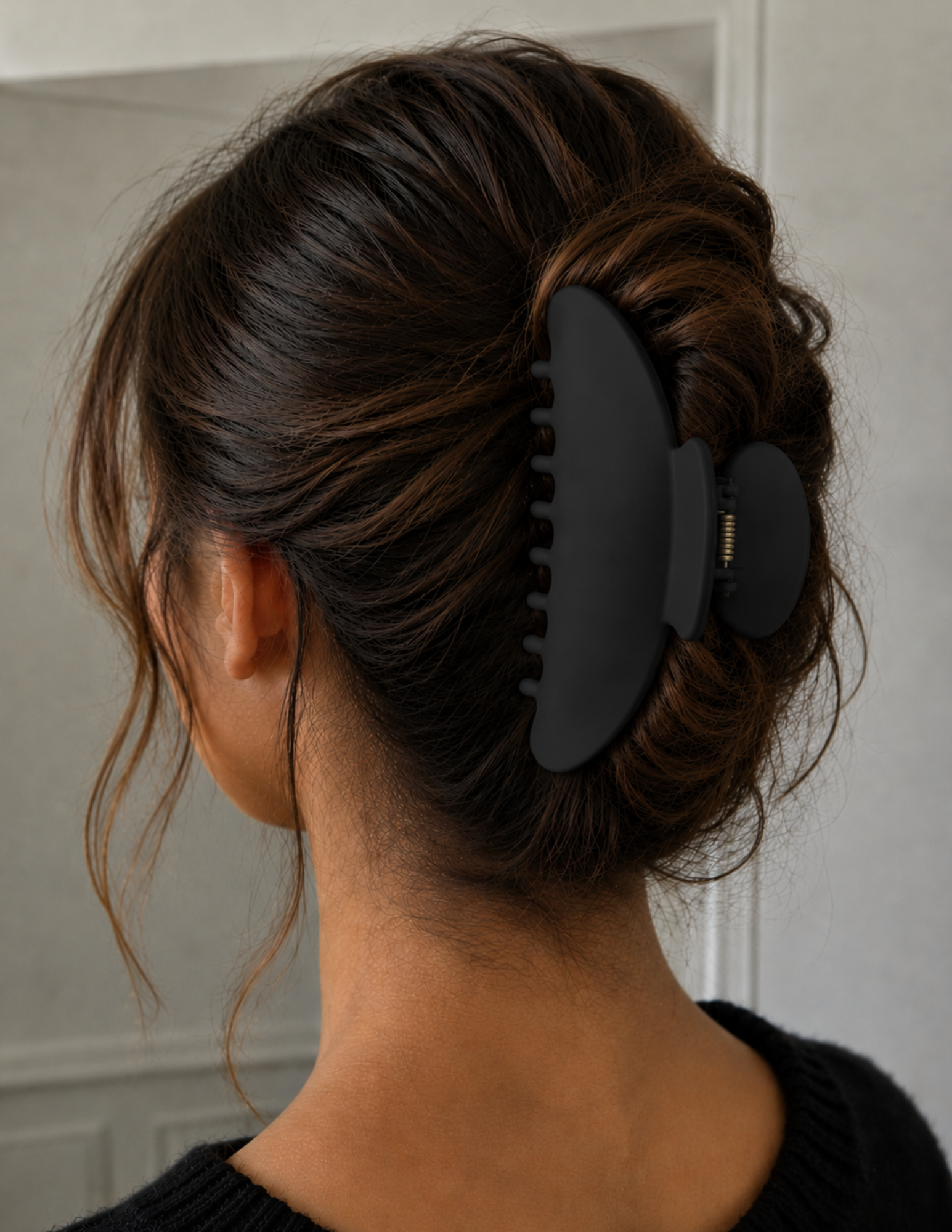 Pince à cheveux ronde - Noir