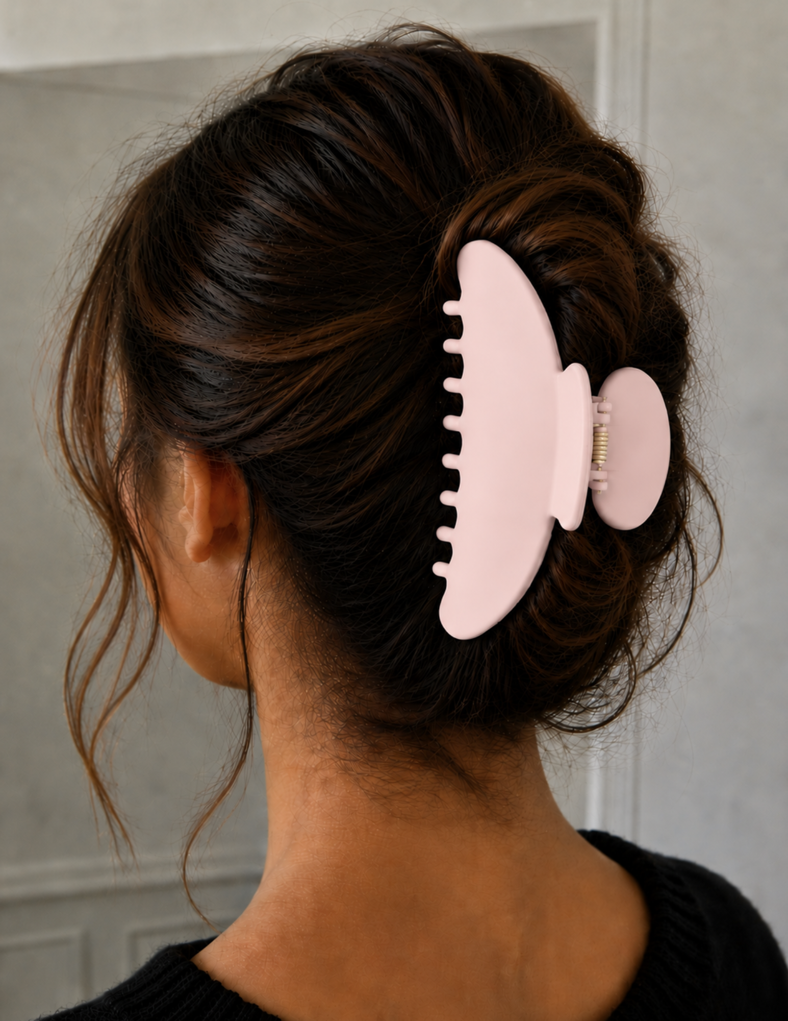 Round Hair Clip - Pastel Pink