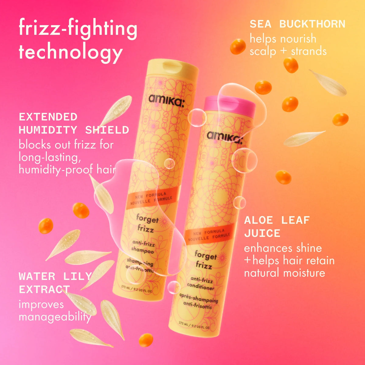 Ingrédients clés Forget Frizz Amika