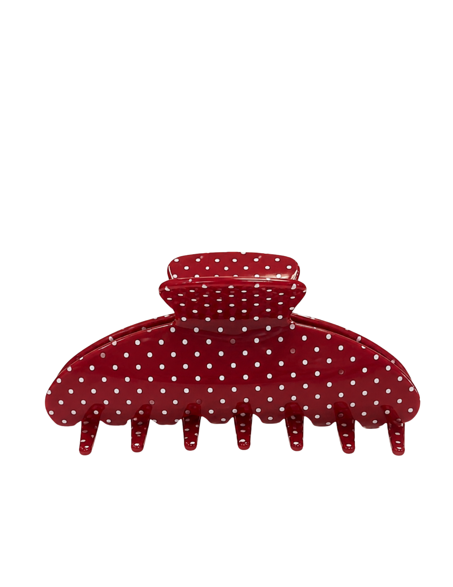 Pince à cheveux ronde picotée - Rouge