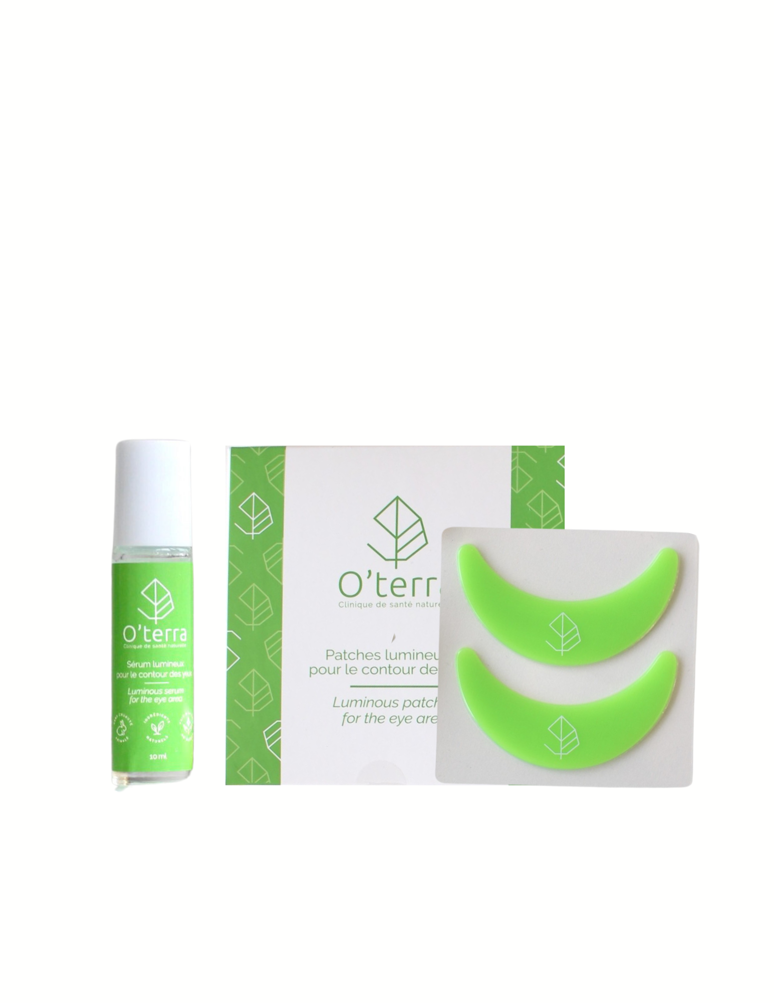 Reusable patches &amp; luminous serum set for the eye area - O'terra