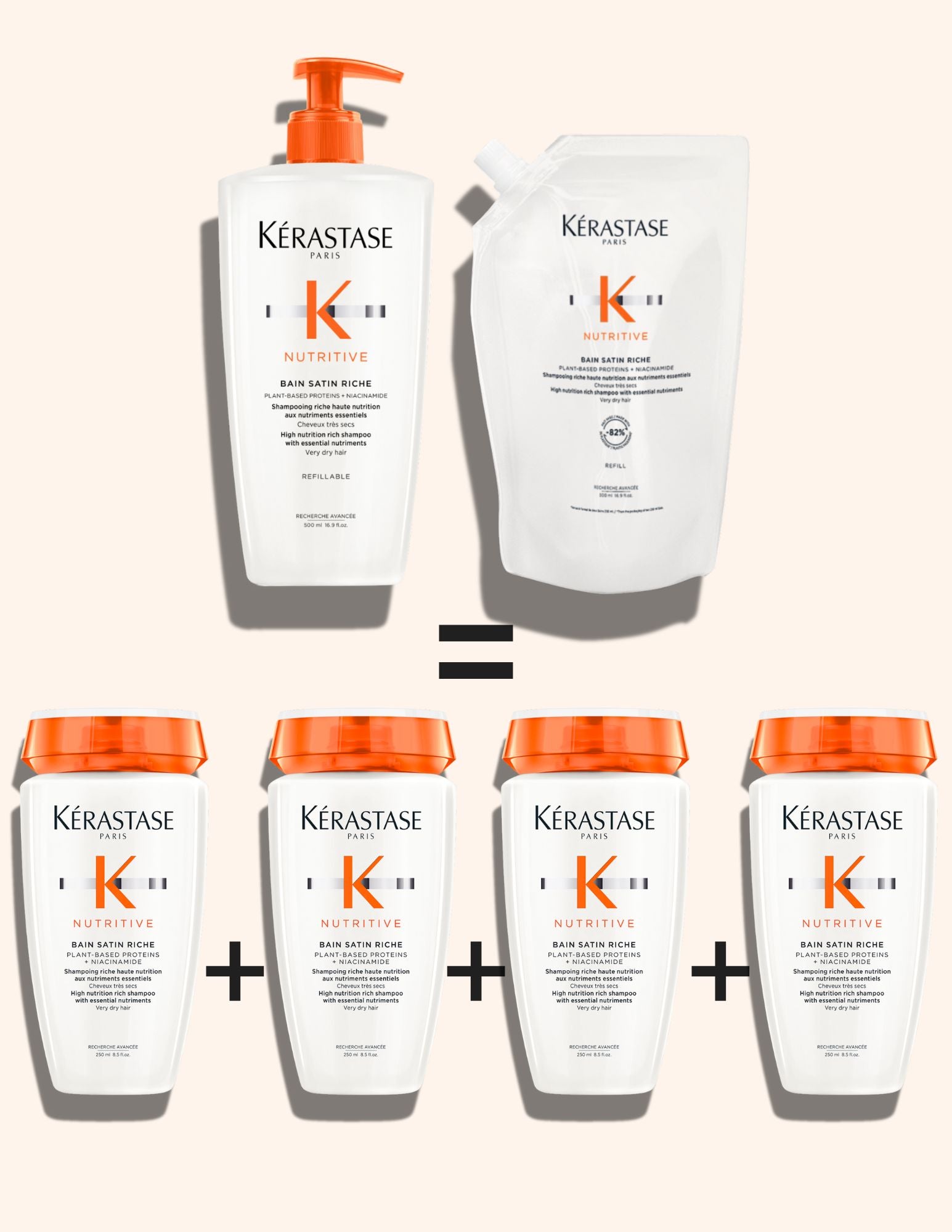 Duo Bain Satin Riche & recharge - Nutritive - 500ml