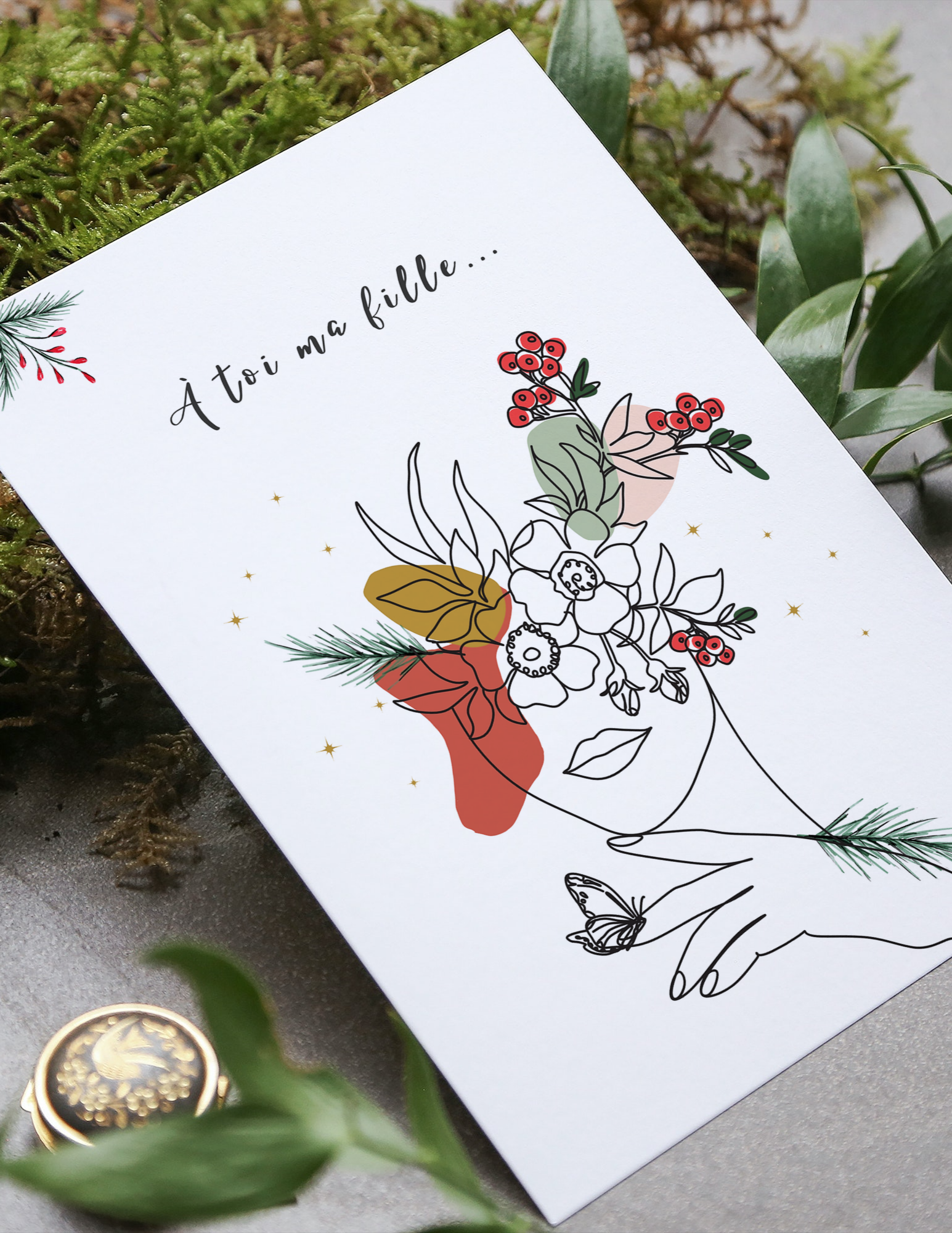 Carte des fêtes - À toi ma fille