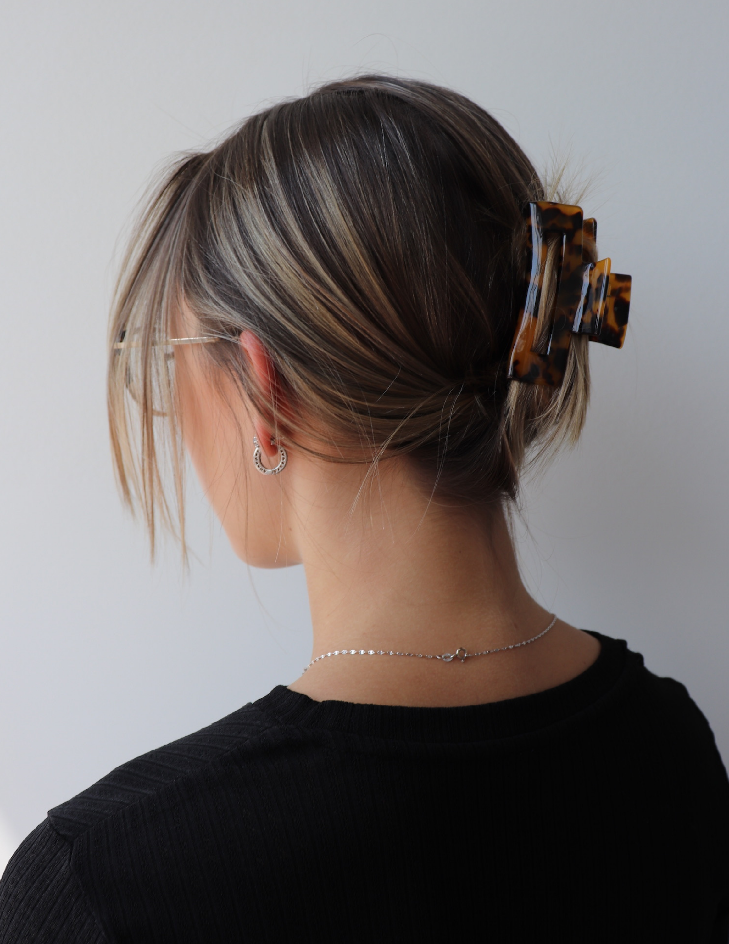 Pince à cheveux carrée 7,5cm - Tortoise