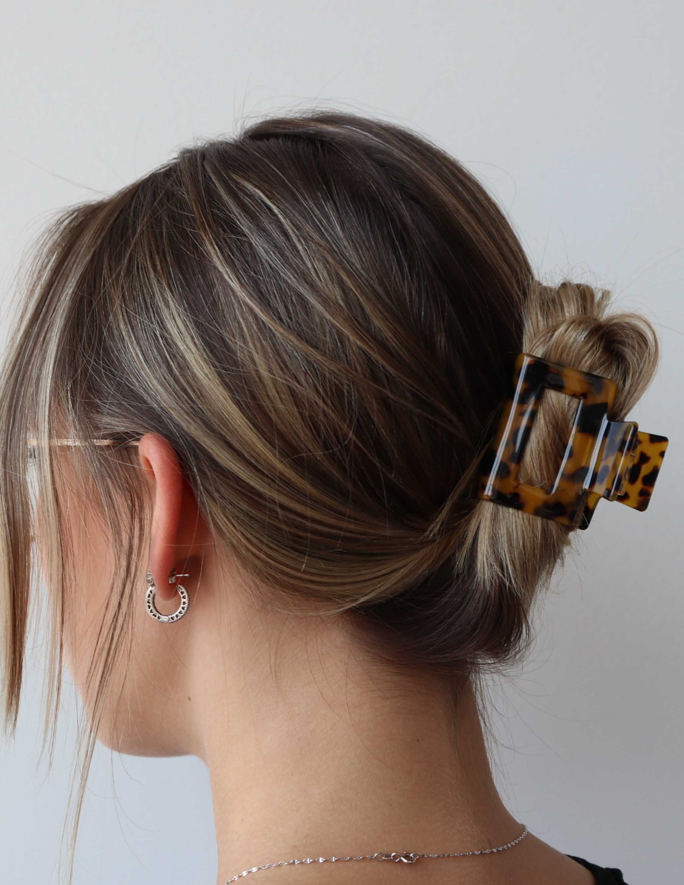 Pince à cheveux carrée 5cm - Tortoise