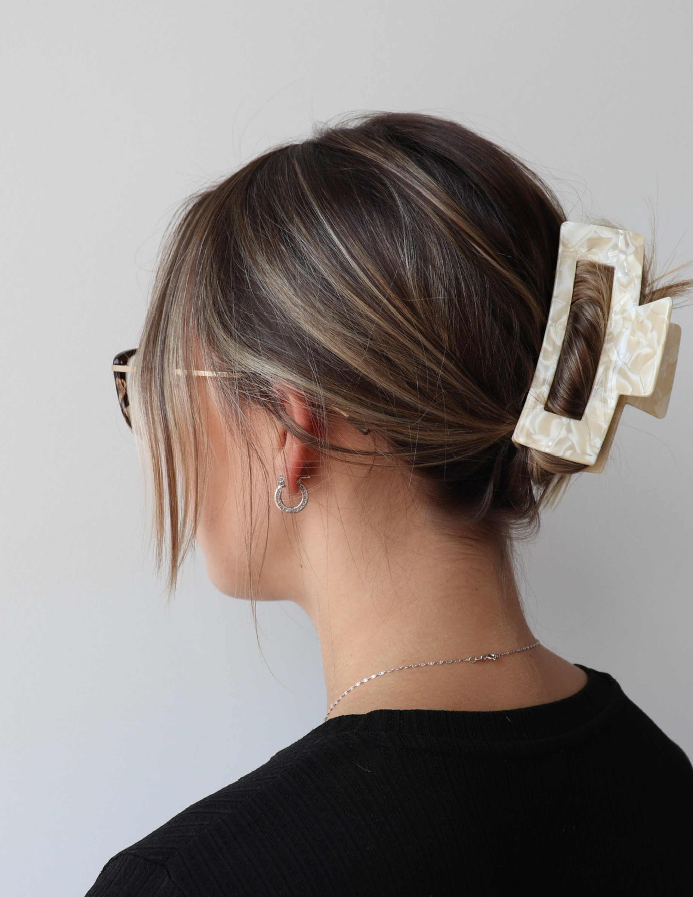 Pince à cheveux carrée 10,5cm - Cachemire