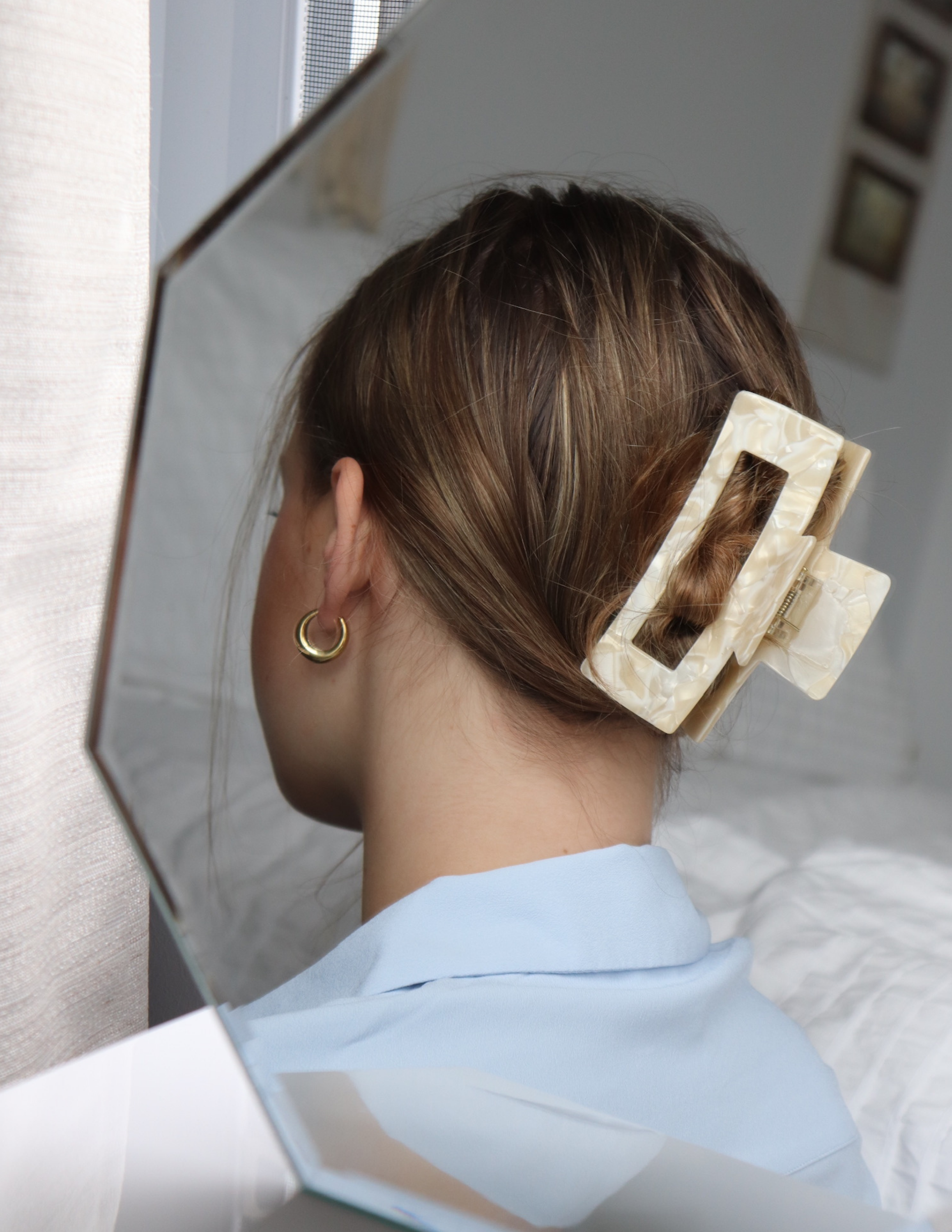 Pince à cheveux carrée 10,5cm - Cachemire