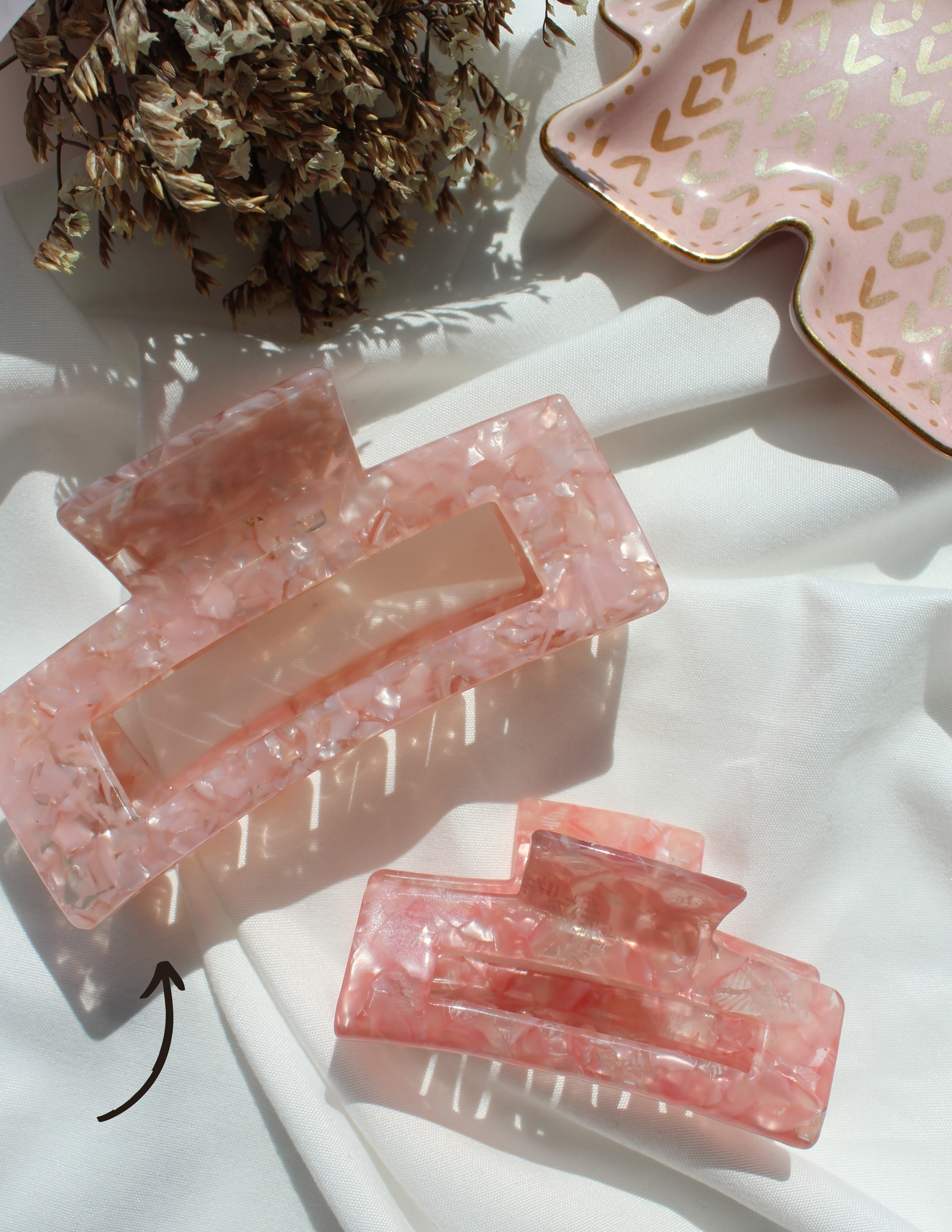 Pince à cheveux carrée 10,5cm - Quartz