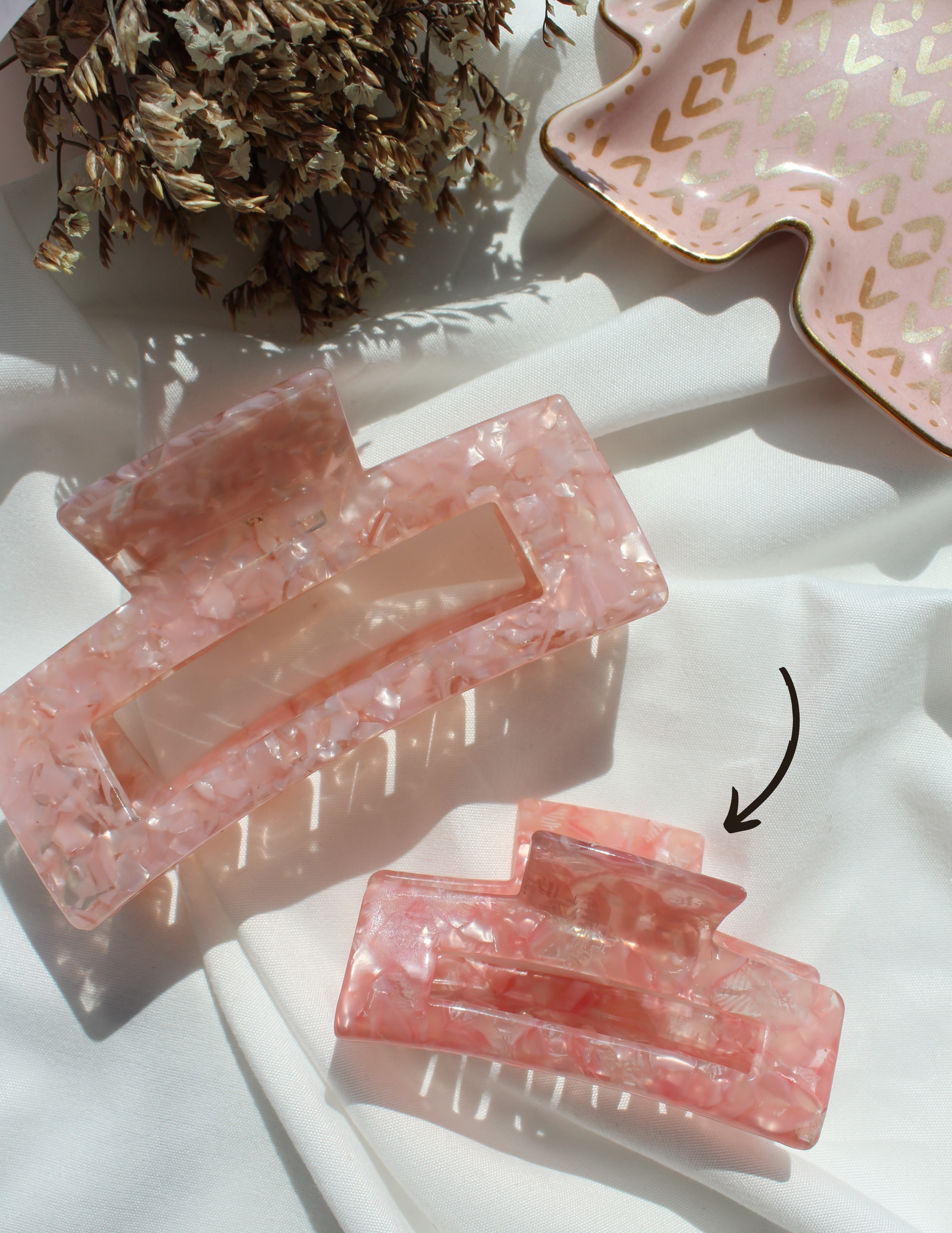 Pince à cheveux carrée 5cm - Quartz